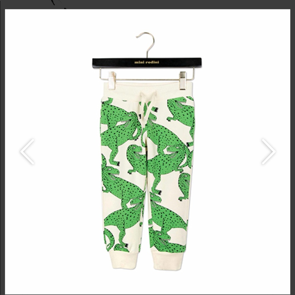 Long sweat pants with t-rex. design.